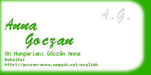 anna goczan business card